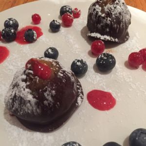 chocolate covered almond butter stuffed figs  at Henderson's Vegan in Edinburgh