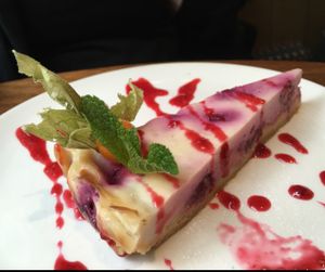 berry cheesecake at Henderson's Vegan in Edinburgh