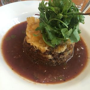 Haggis in red wine gravy at Henderson's Vegan in Edinburgh