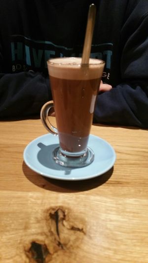 Hot chocolate  at Henderson's Vegan in Edinburgh