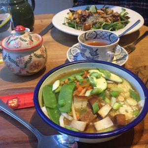 Miso Broth and Teriyaki Tofu!  at Henderson's Vegan in Edinburgh