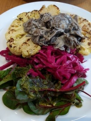 cauliflower steaks at Henderson's Vegan in Edinburgh