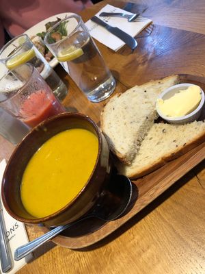 Soup at Henderson's Vegan in Edinburgh