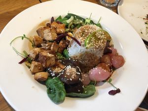 Tofu teriyaki  at Henderson's Vegan in Edinburgh