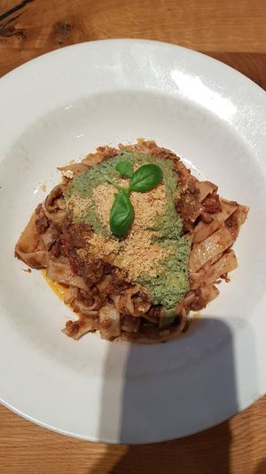 Lentil & Tomato Ragout Pasta at Henderson's Vegan in Edinburgh