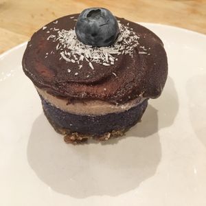 Raw blueberry tart at Henderson's Vegan in Edinburgh