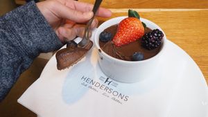 Chocolate Mousse [£4.50] of banana, avocado and dates at Henderson's Vegan in Edinburgh