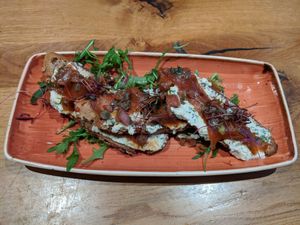 Carrot bruschetta, delicious at Henderson's Vegan in Edinburgh