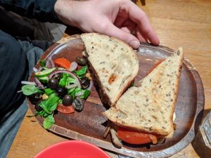 Club Sandwich very tasty at Henderson's Vegan in Edinburgh