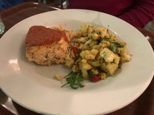 A delicious Spinach Talin at Henderson's Vegan in Edinburgh