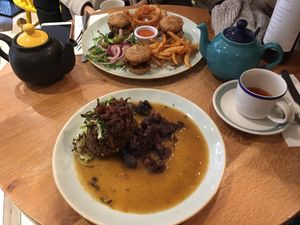 Vegan haggis and sliders  at Henderson's Vegan in Edinburgh