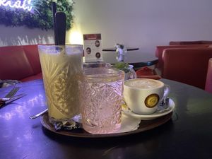 Chai and Cappuchino  at Granola Company in Graz