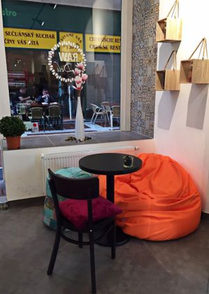 cozy seating at The Raw Deli in Prague