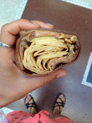 The awesome raw apple strudel  at The Raw Deli in Prague