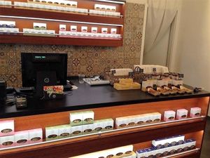 Different raw stuff to buy/take away: crackers, chips, granolas... at The Raw Deli in Prague