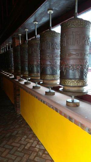 praying wheels at Kagyu Samye Ling Monastery and Tibetan Centre in Eskdalemuir