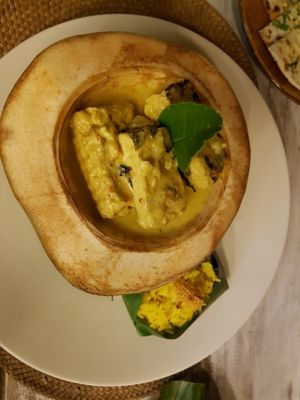 Tempe tofu in coconut at Malaika Secret Moksha in Sanur