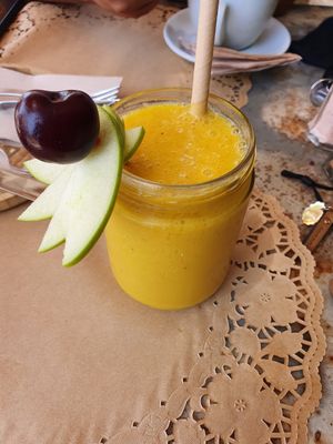 Pineapple passionfruit smoothie at Organic Market and Food in Marbella