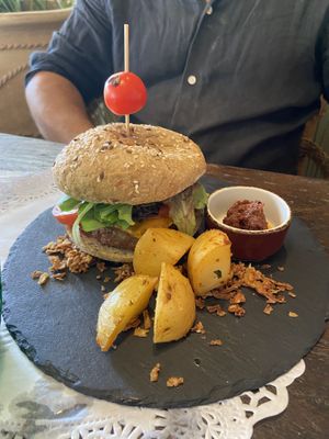 Vegan healthy burger 🍔  at Organic Market and Food in Marbella
