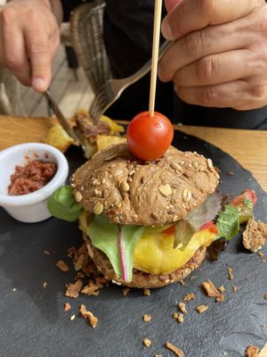 Vegan burger 🍔  at Organic Market and Food in Marbella