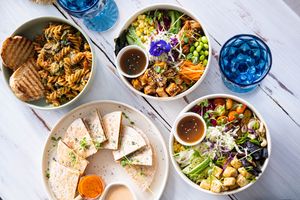 Food is excellent, and colorful  at The Vegan Dinosaur in Davao City