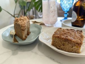 Apple crumble, and Mango and raspberry deserts  at The Vegan Dinosaur in Davao City