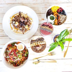 Smoothie bowls, salads, nourish bowls, superfood waffles, thirst quenchers  at The Vegan Dinosaur in Davao City