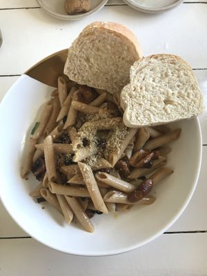 Penne pasta at The Vegan Dinosaur in Davao City