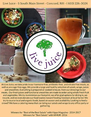 Why Live Juice  at Live Juice in Concord