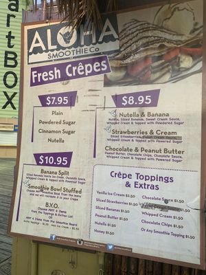 Part Of Menu August 2020 at Aloha Smoothie Company in Wildwood