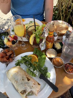 Vegan Breakfast Burrito #5 and a full spread at Tweet in Chicago