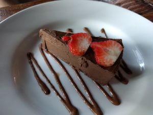 chocolate cheesecake at Chavela Restaurant in Hollywood