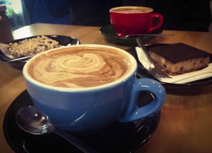 Puffed millet slice and raw caramel slice at Papa Bear in Eltham