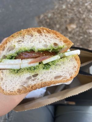 gf sandwich w/ basil, tomato, mozzarelldande  at Smith & Deli in Collingwood