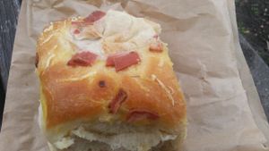 Vegan bacon and cheese roll at Smith & Deli in Collingwood