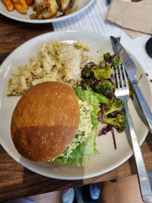 Egg and salad roll with Mac and cheese plus broccoli salad at Smith & Deli in Collingwood
