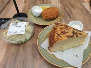 Chickn salad, Crab cake, Tortilla at Smith & Deli in Collingwood