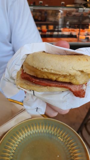 Egg & bacon muffin at Smith & Deli in Collingwood