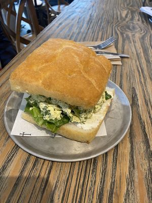 ‘Egg’ sandwich on gluten free bread   at Smith & Deli in Collingwood