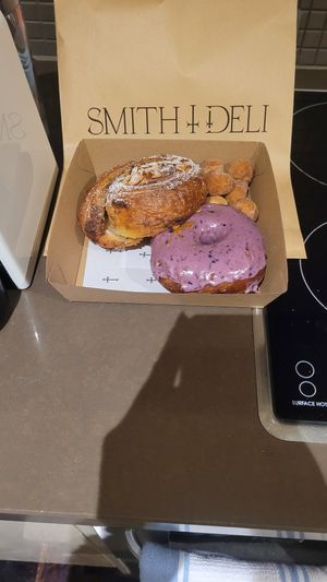 Almond Pastry and Lemon + Blueberry Doughnut at Smith & Deli in Collingwood