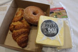 Various foods purchased from the deli at Smith & Deli in Collingwood