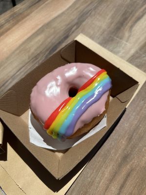 Special pride month iced donut  at Smith & Deli in Collingwood
