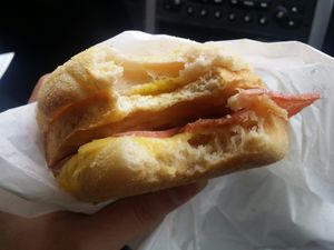 This was basically a bacon and egg mcmuffin. I can't remember what they'd called it.  at Smith & Deli in Collingwood