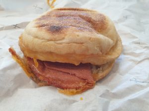 Bacon and egg mcmuffin $8.00: my favourite thing to order here at Smith & Deli in Collingwood