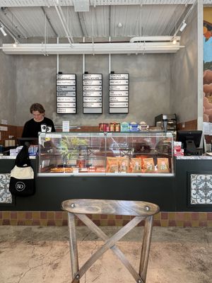 Deli counter. ALL FOOD is vegan   at Smith & Deli in Collingwood