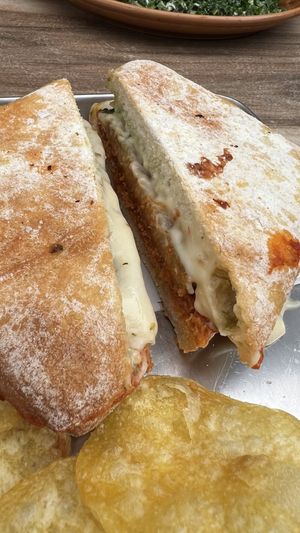 Parmageddon toastie  at Smith & Deli in Collingwood