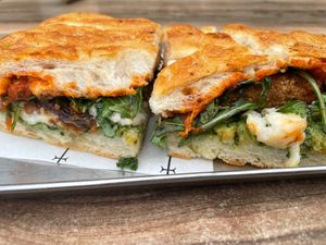 Eggplant Parma sandwich! delish! at Smith & Deli in Collingwood