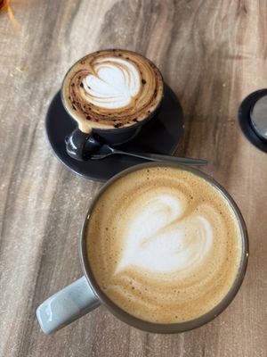 Cappuccino and flat white  at Smith & Deli in Collingwood