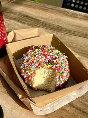 Pink sprinkle donut   at Smith & Deli in Collingwood
