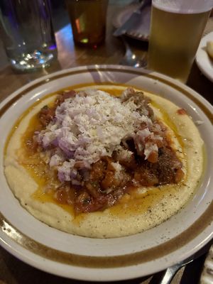 Meatballs and polenta  at Smith & Deli in Collingwood